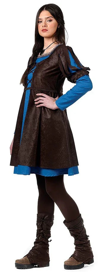 Disfraz de Princesa Medieval Azul Corto para Mujer Princesas y Damas Medievales Limit Sport
