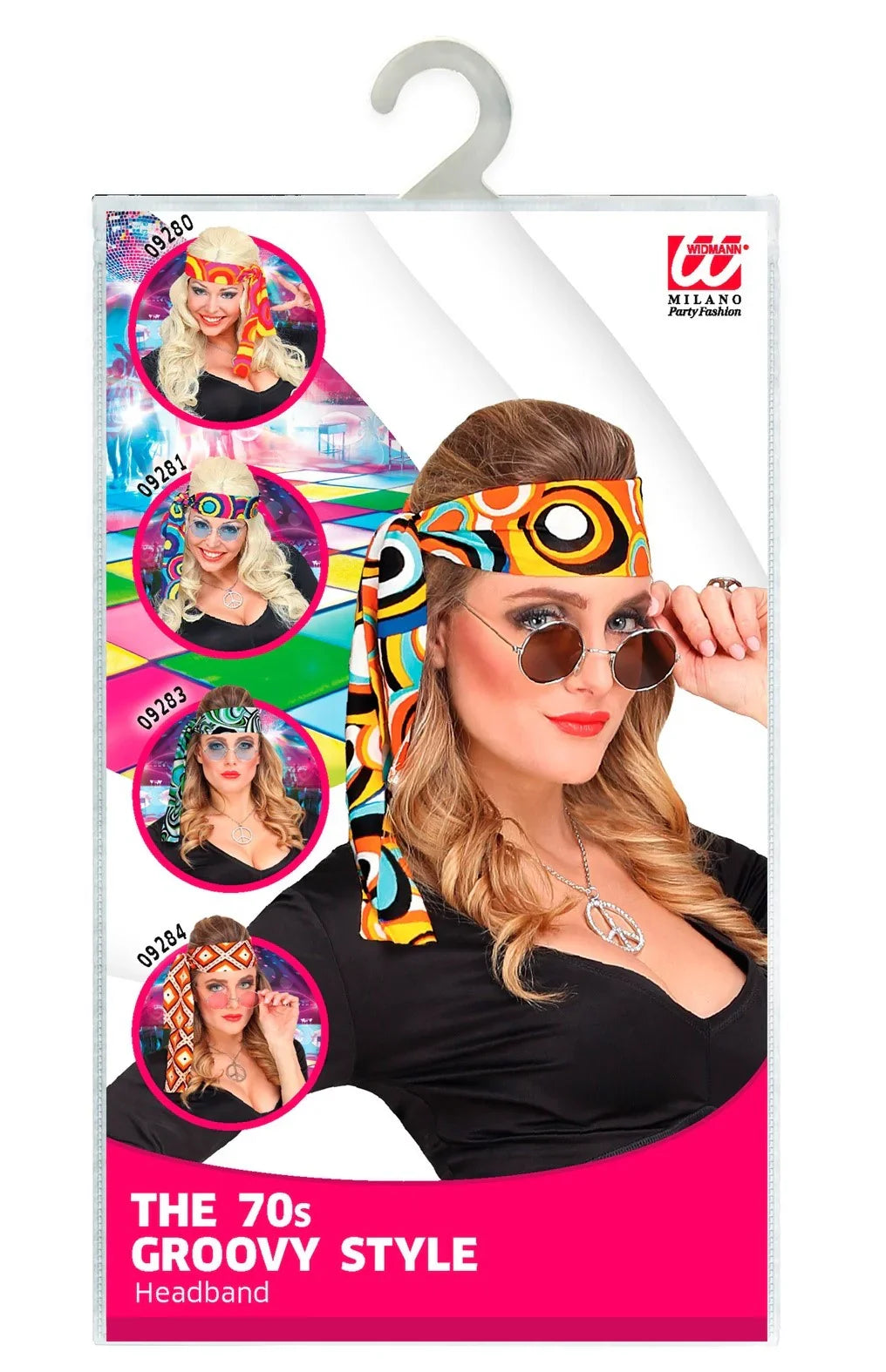 Bandana Años 70 con Burbujas Multicolor Años 70 Widmann