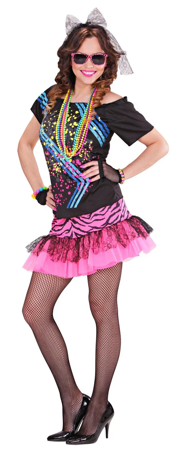 Disfraz de Chica Rock Años 80s para Mujer Adultos Widmann