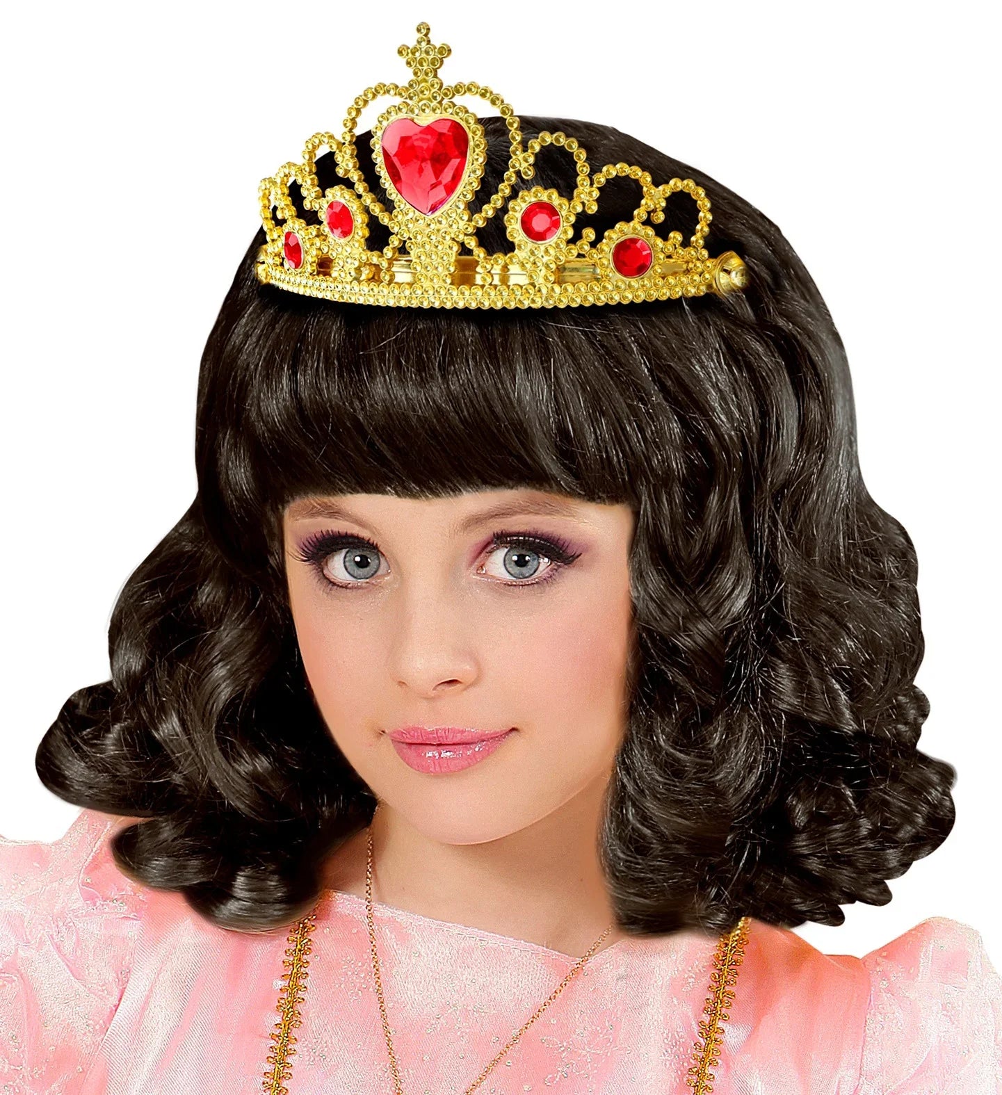 Tiara de Princesa Dorada con Gemas Rojas Infantil Coronas y Tiaras Widmann