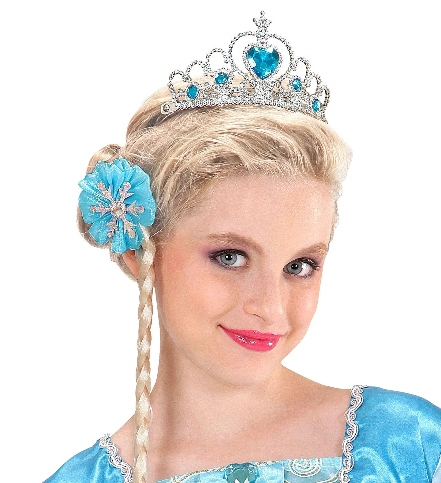 Tiara de Princesa Plateada con Gemas Azules Infantil Coronas y Tiaras Widmann
