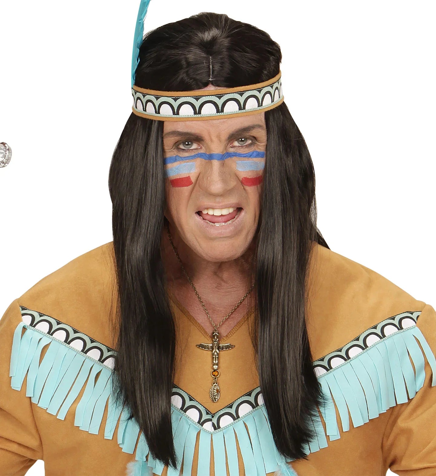 Collar Indio con Tótem y Gema Ámbar Complementos Indios Widmann