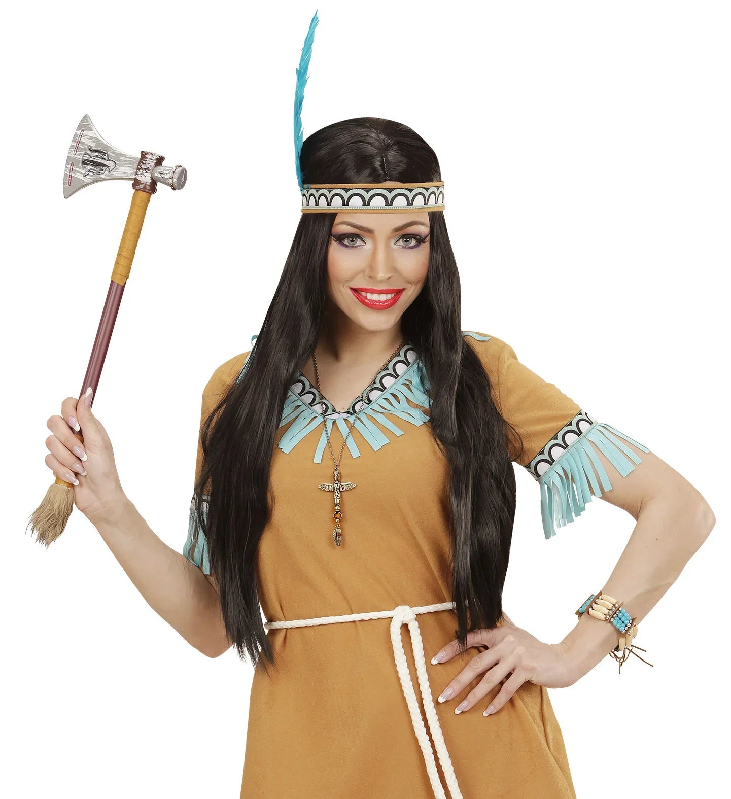 Collar Indio con Tótem y Gema Ámbar Complementos Indios Widmann