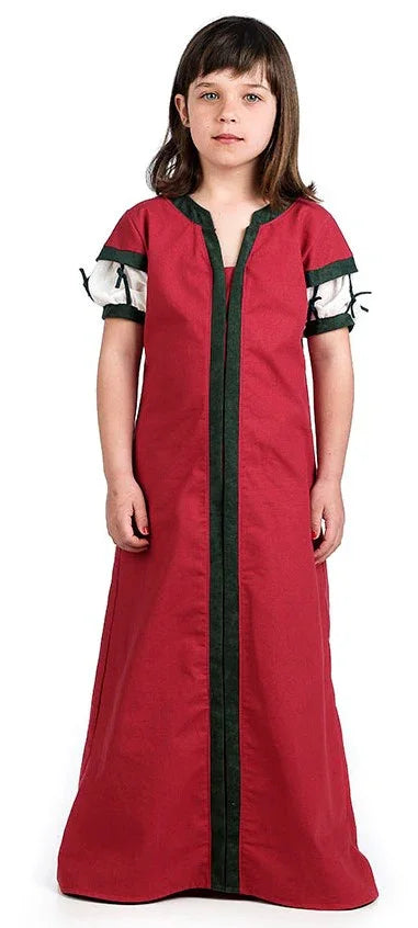 Disfraz de Doncella Medieval Rojo para Niña Princesas y Damas Medievales Limit Sport