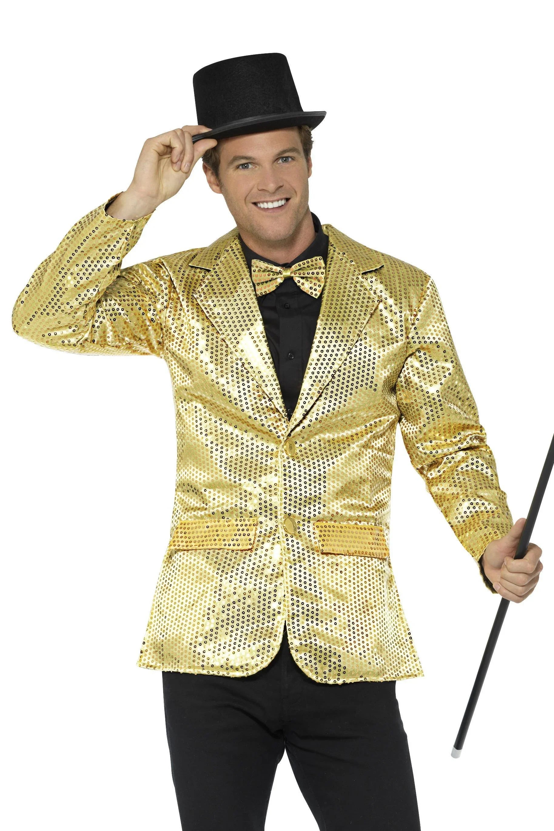 Chaqueta Dorada con Lentejuelas para Hombre Chaquetas, Chalecos y Camisas Smiffys