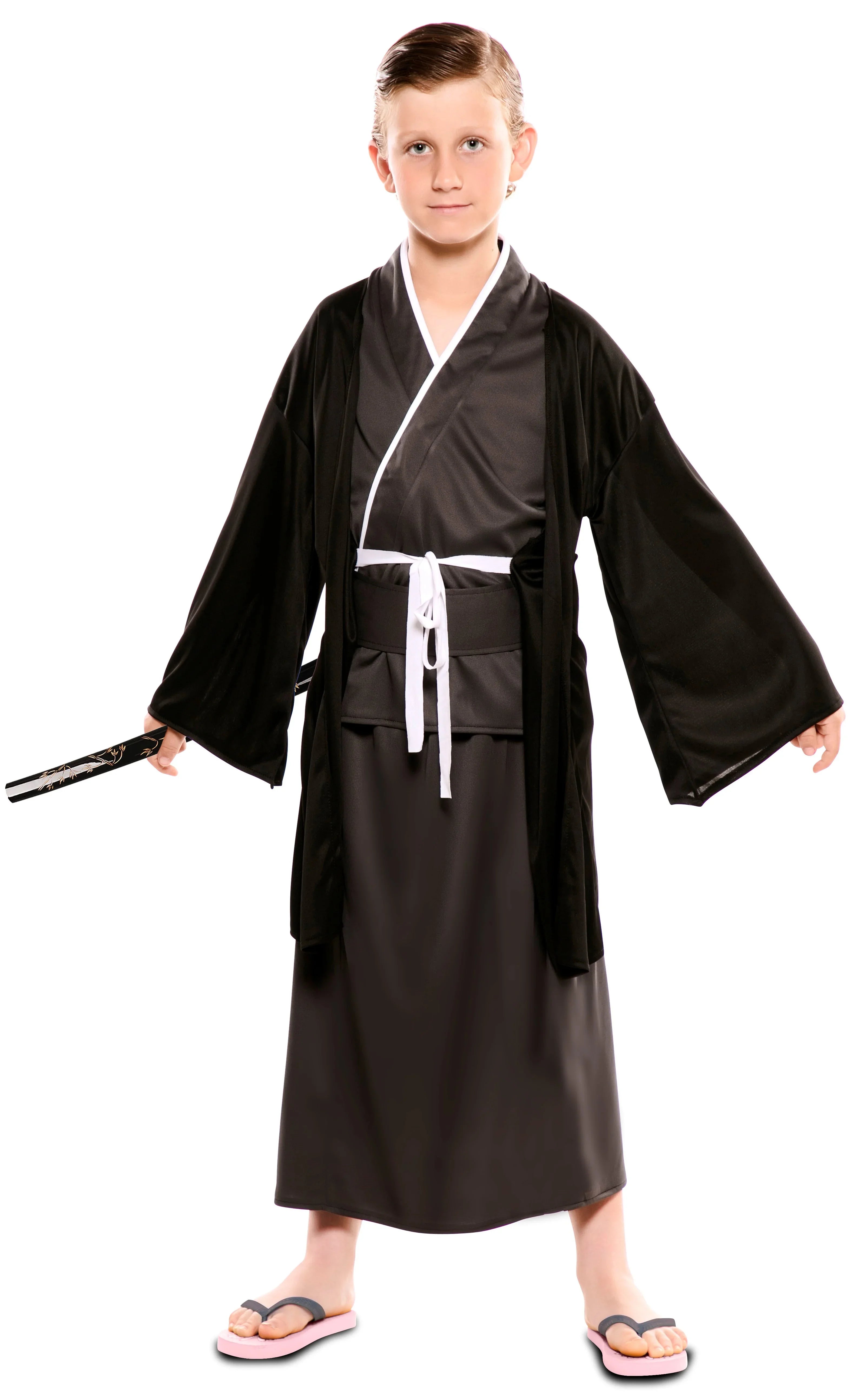 Disfraz de Samurái Japonés Negro para Niño Samurai EuroCarnavales