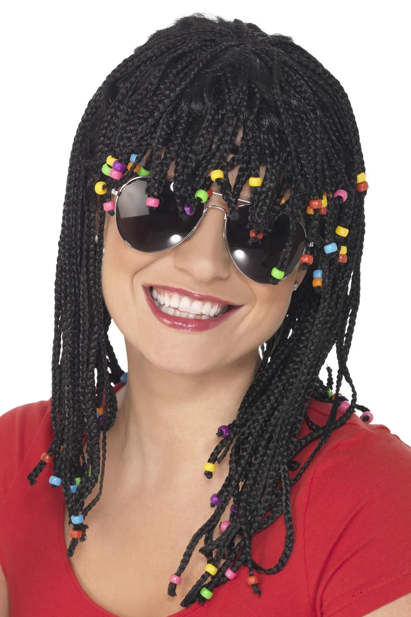 Peluca de Stevie Wonder Morena con Trenzas Pelucas Morenas Smiffys