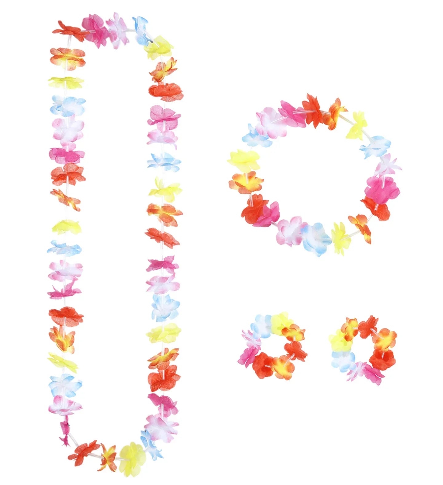 Kit Hawaiano con Flores Multicolor Complementos Hawaianos Widmann