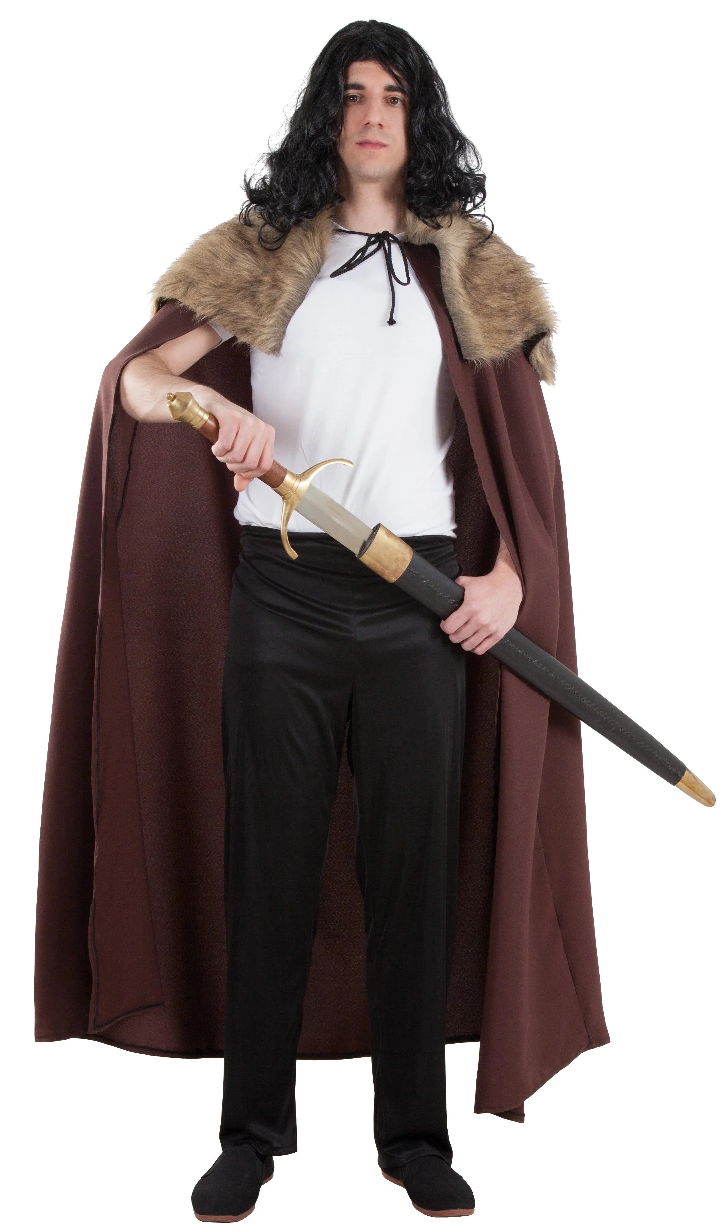 Capa de Vikingo Marrón con Pelo para Adulto Capas Fycar