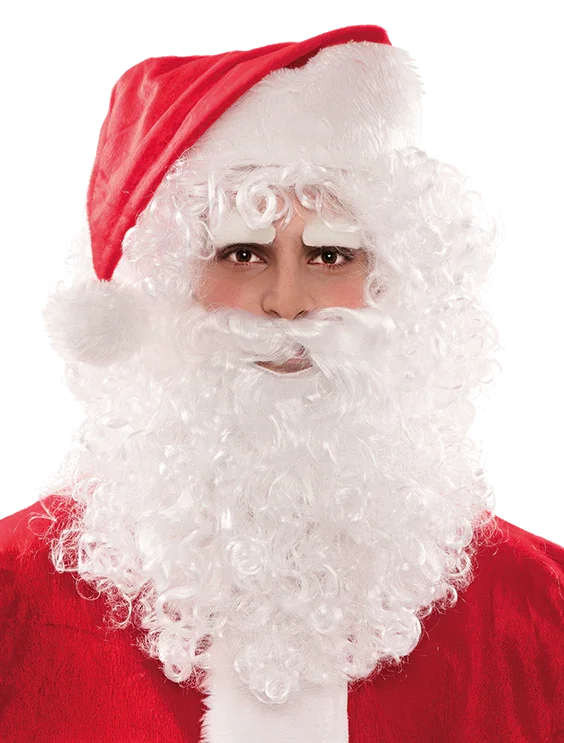 Peluca de Santa Claus con Barba y Cejas Papa Noel y Mama Noel EuroCarnavales