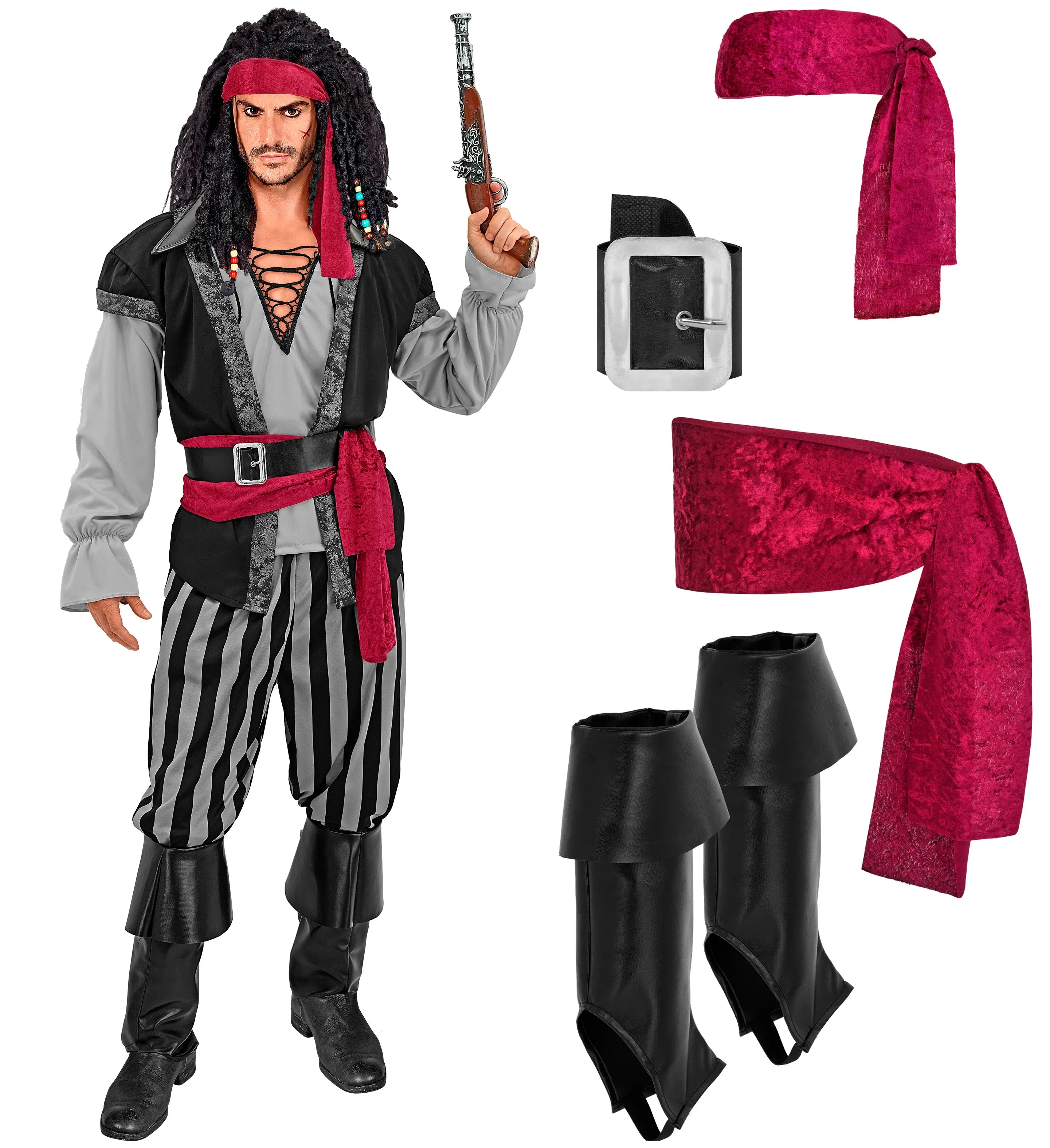 Disfraz de Capitán Pirata Oscuro para Hombre Piratas Widmann