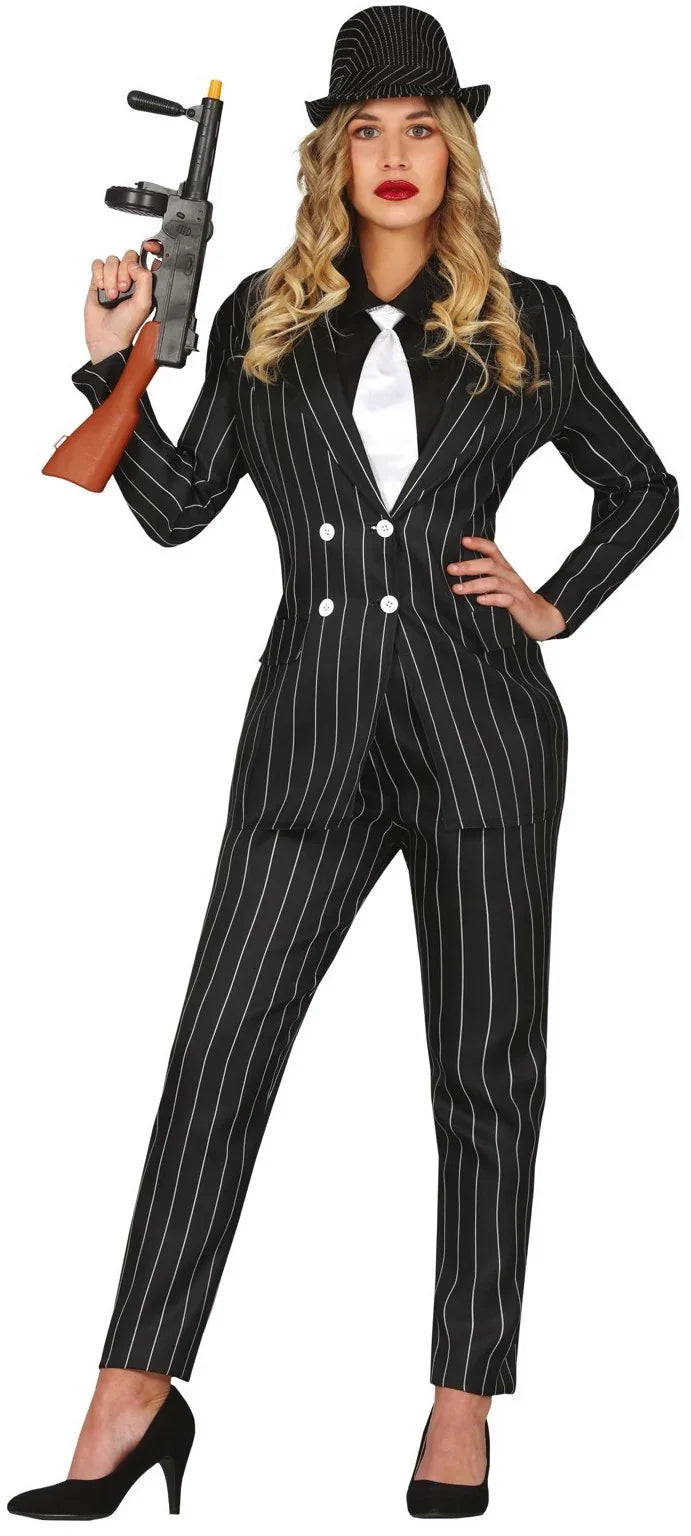 Disfraz de Gangster con Pantalón para Mujer Adultos Guirca