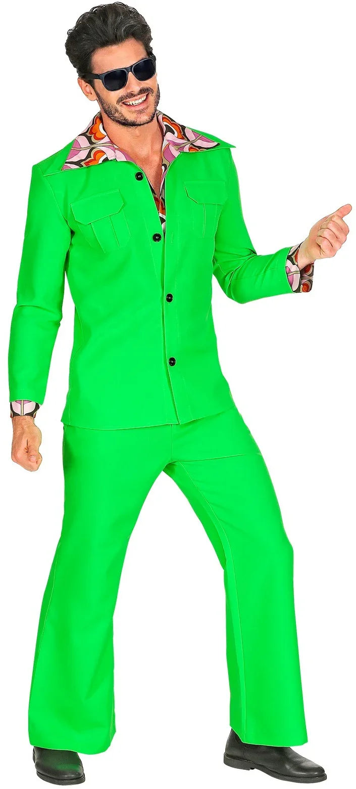 Traje Disco Años 70 Verde para Hombre Disco Widmann