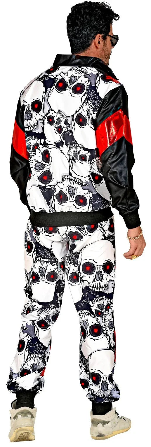 Disfraz Chándal de Táctel de Calaveras para Adulto Chándales de Táctel Años 80 Widmann