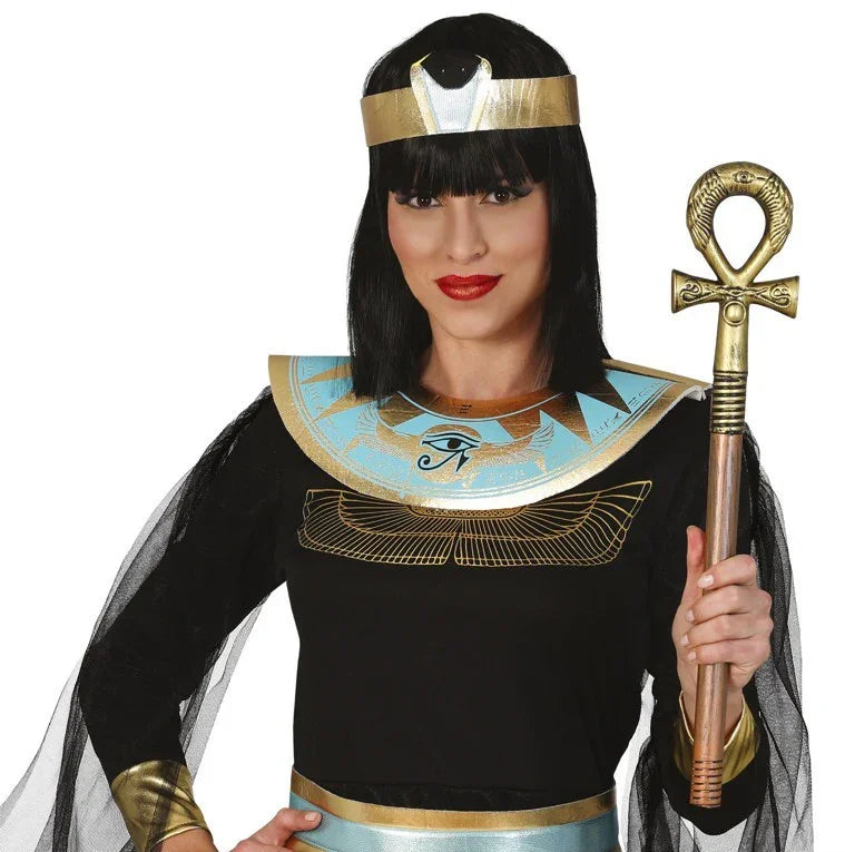 Cetro Egipcio Dorado con Cruz Ankh de 50cm Complementos Egipcios Guirca