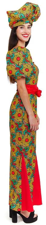 Disfraz de Africana con Estampado Floral para Mujer Africanos Partilandia