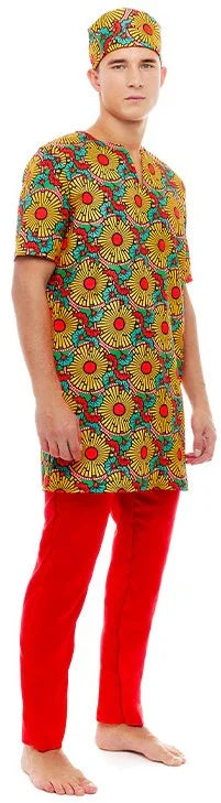 Disfraz de Africano con Estampado Floral para Hombre Africanos Partilandia