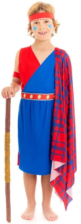 Disfraz de Tribu Masái para Niño Africanos Partilandia