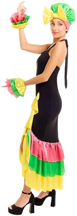 Disfraz de Rumbera Negro para Mujer Rumberos y Caribeños Partilandia