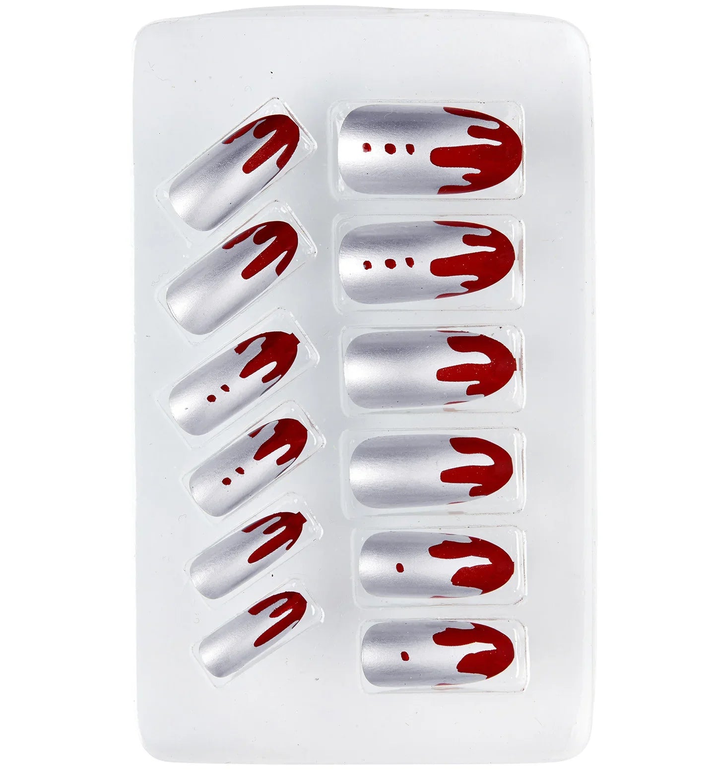 Uñas Postizas Plateadas Metalizadas Sangrientas Uñas Postizas Widmann