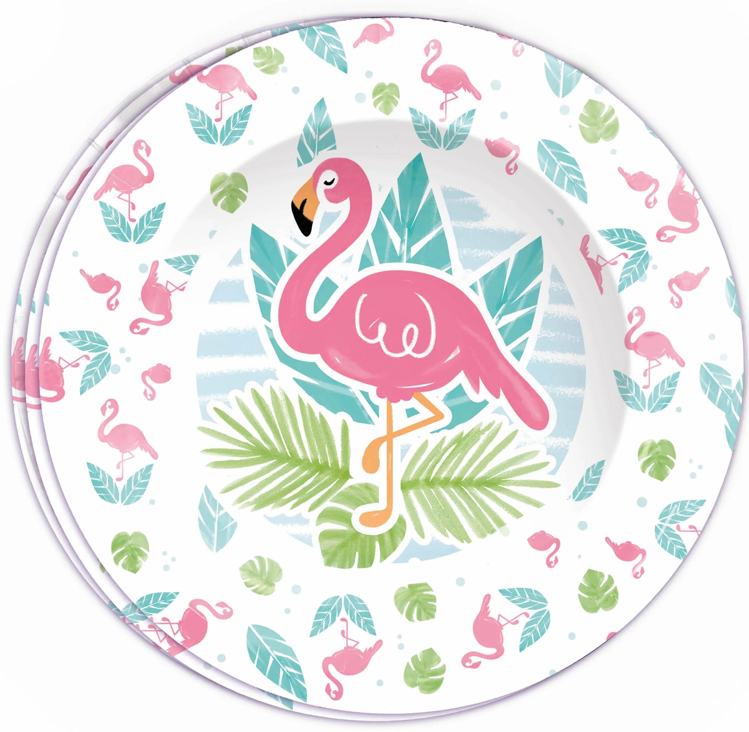 Pack 6 Platos de Flamencos Rosas Decoración y Menaje Verano Guirca