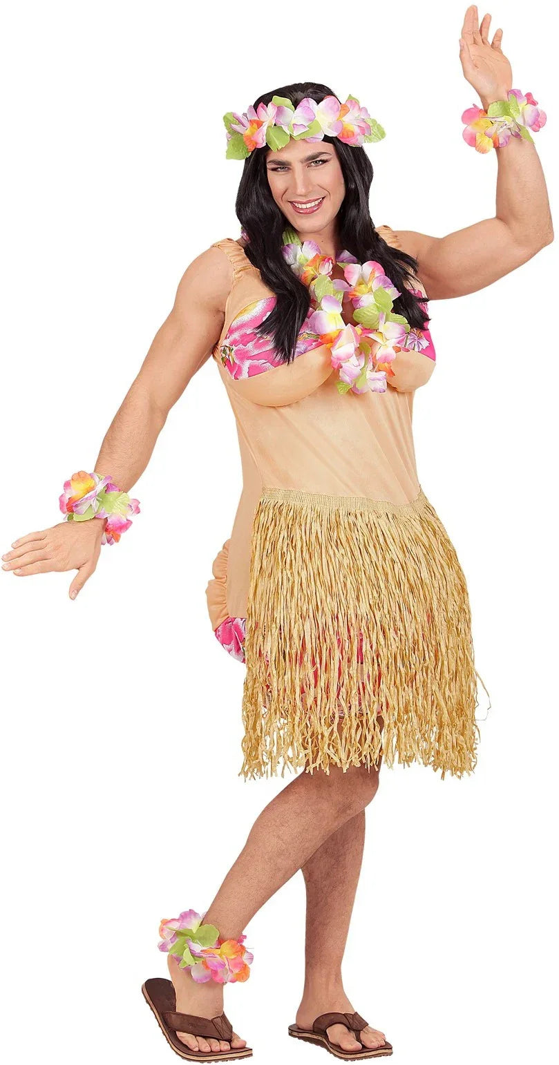 Disfraz de Hawaiana Gordita para Hombre Despedidas Widmann