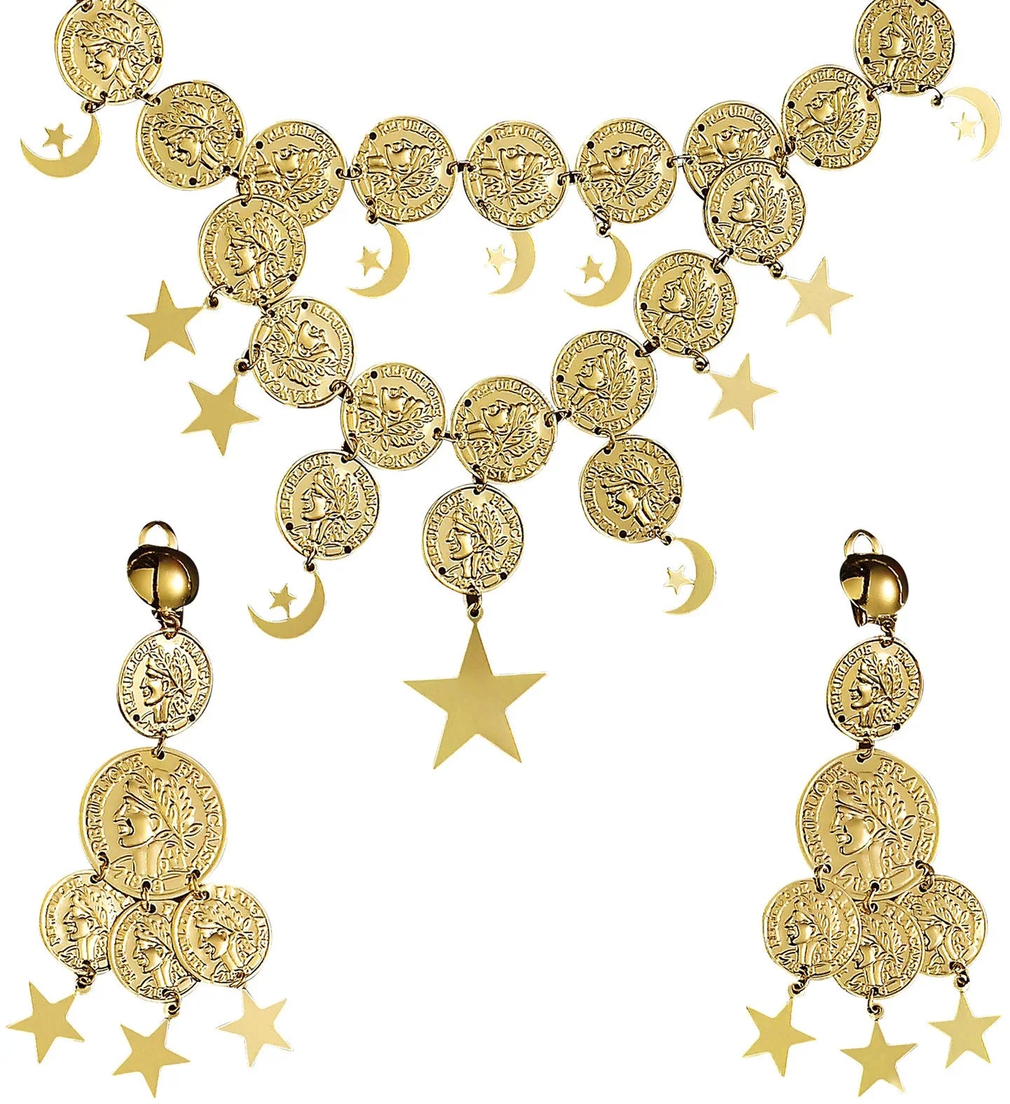 Collar y Pendientes de Monedas de Gitana Zíngara Gitanas Widmann