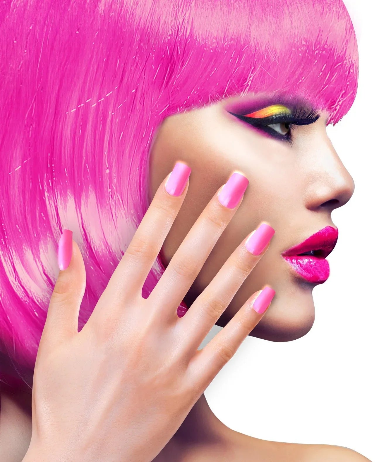 Uñas Postizas Rosas Fluorescentes Autoadhesivas Uñas Postizas Widmann