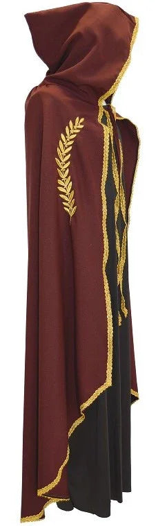 Capa Medieval Granate con Espigas y Ribetes Dorados Capas Llopis