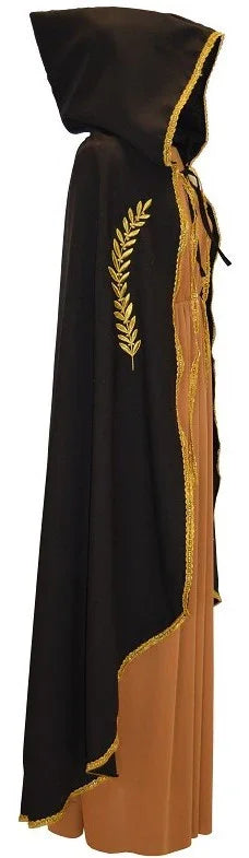 Capa Medieval Negra con Espigas y Ribetes Dorados Capas Llopis
