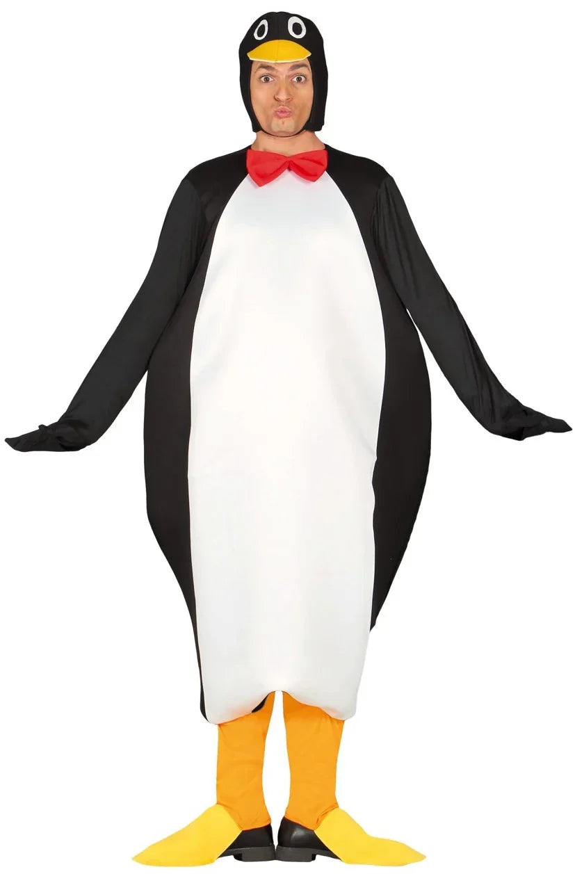 Disfraz de Pingüino con Pajarita Roja para Adulto Pingüino Guirca