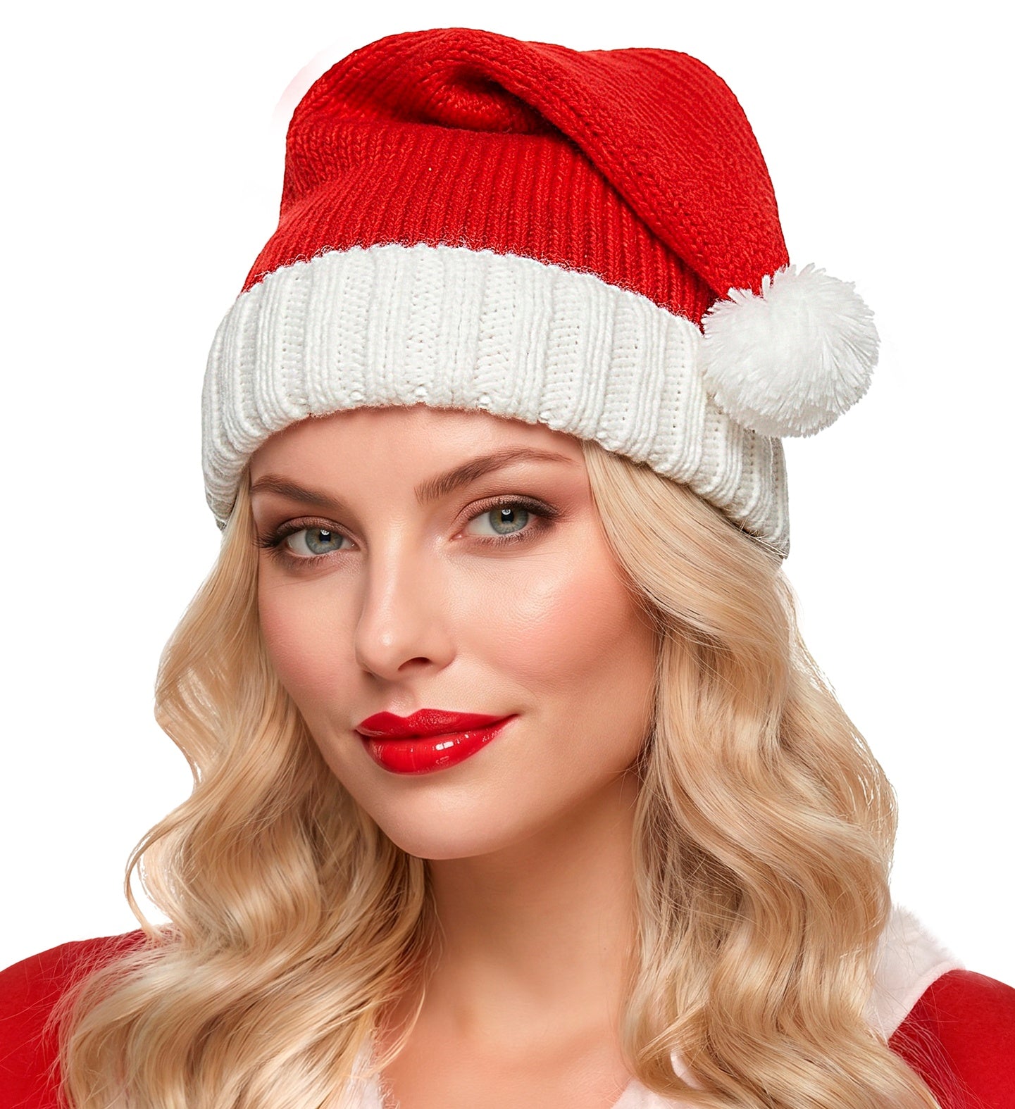 Gorro de Pai Natal de tricô para Adulto