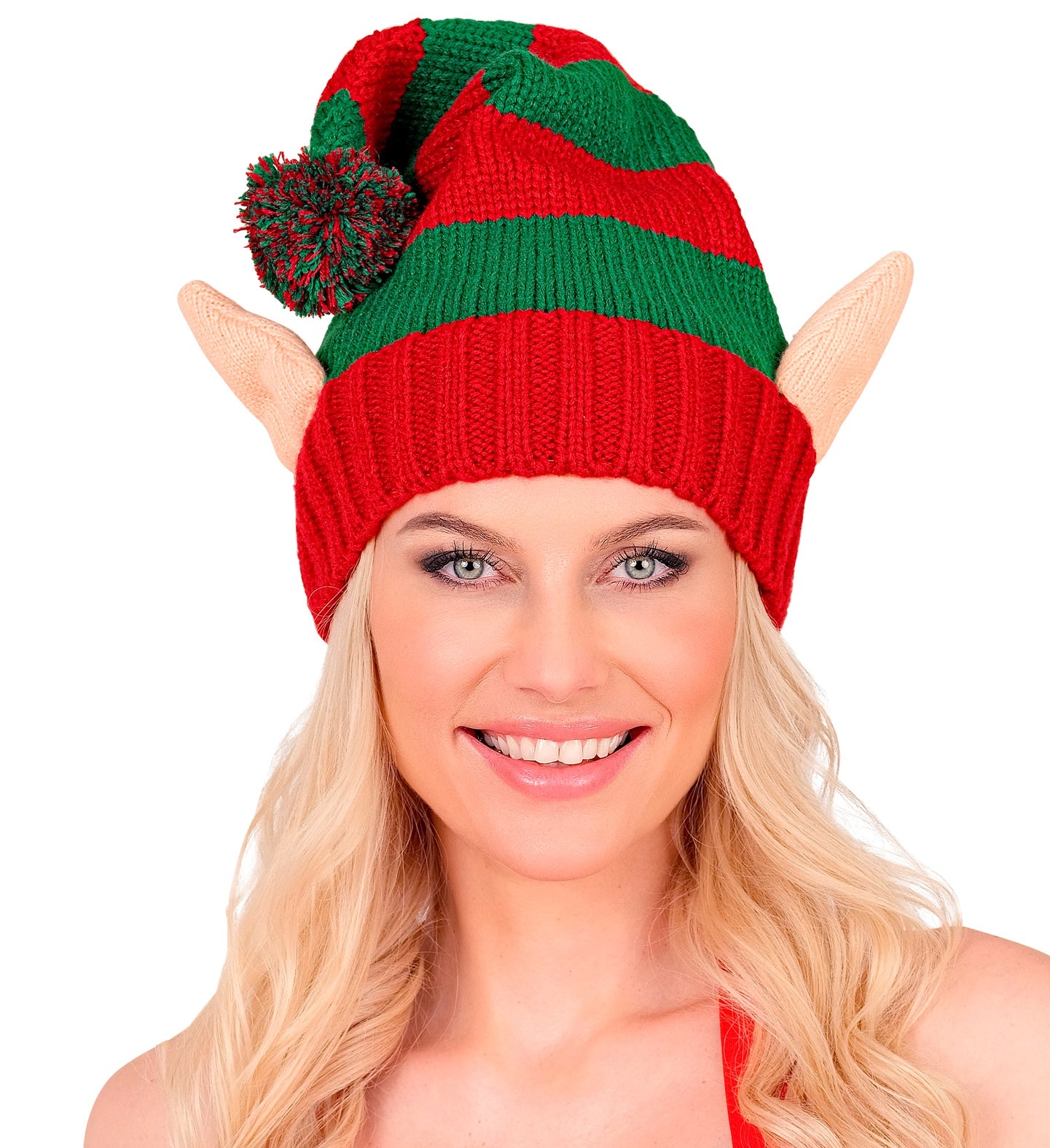 Chapéu de Duende Ajudante do Pai Natal em Tricô