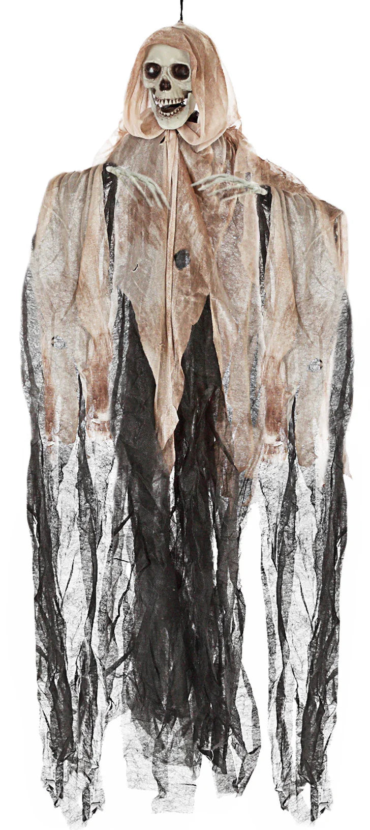 Esqueleto Tétrico Colgante con Túnica Beige y Negra Figuras Colgantes Atosa