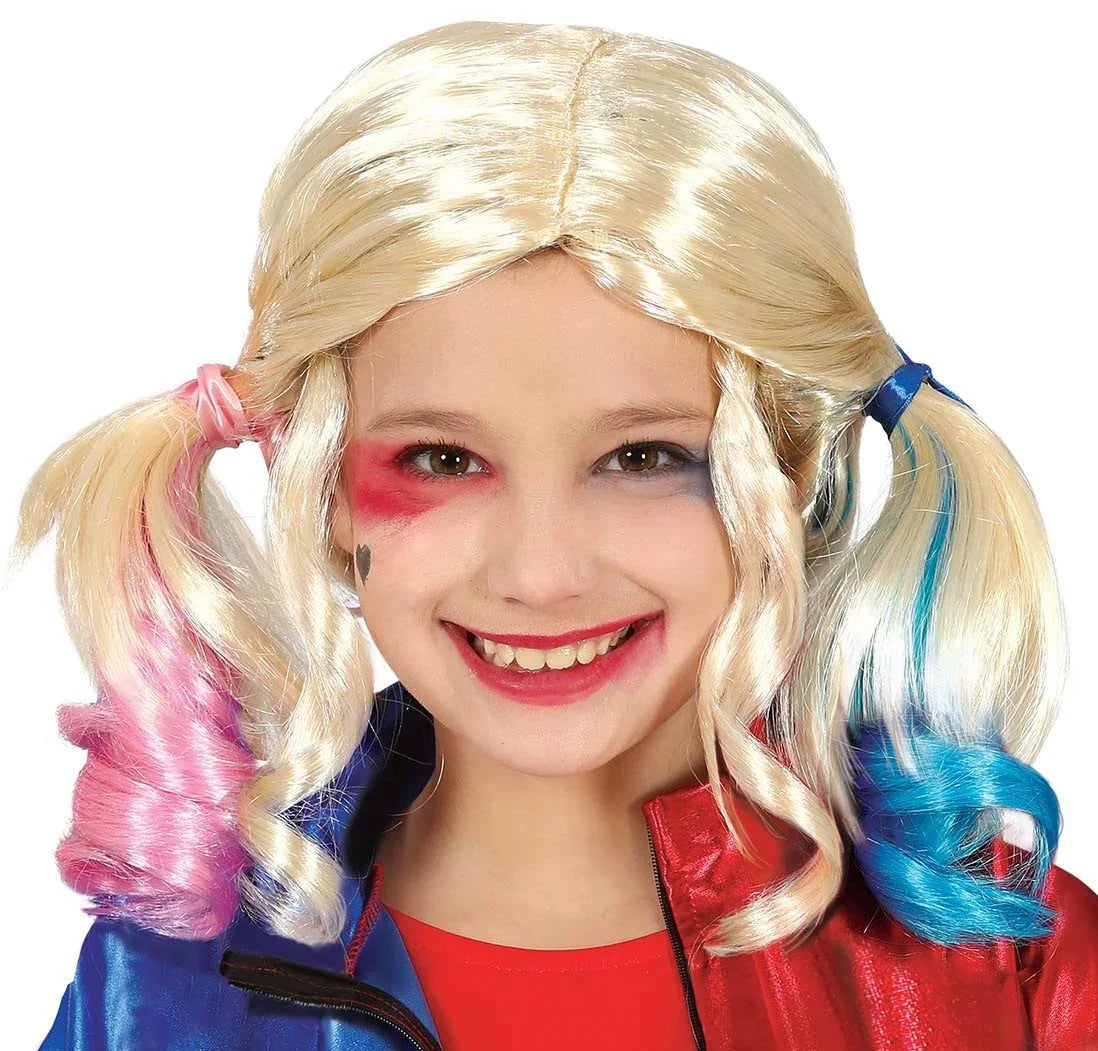 Peluca de Harley Villana Infantil Harley Quinn Guirca