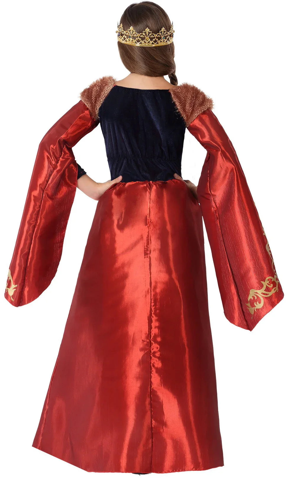 Disfraz de Reina Medieval Roja y Azul Infantil Medieval Infantiles Atosa