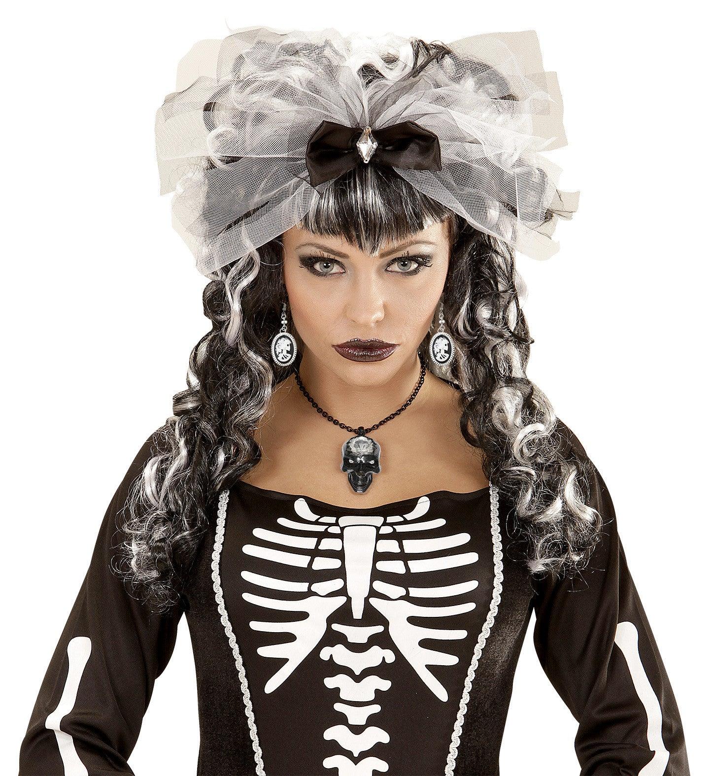 Pendientes Cameo de Catrina Blancos y Negros Catrina Widmann