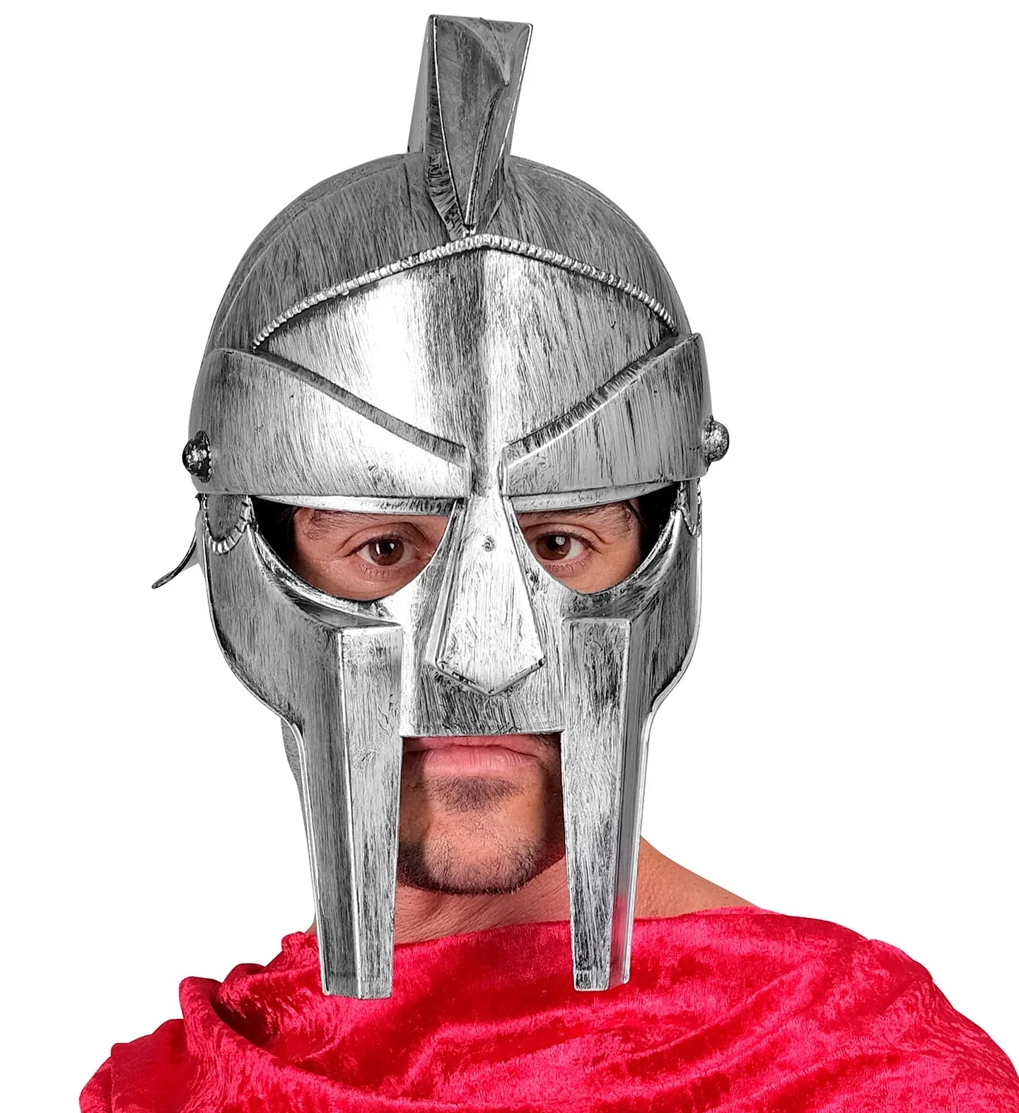 Casco de Gladiator Romano Plateado con Cresta Gladiador Widmann