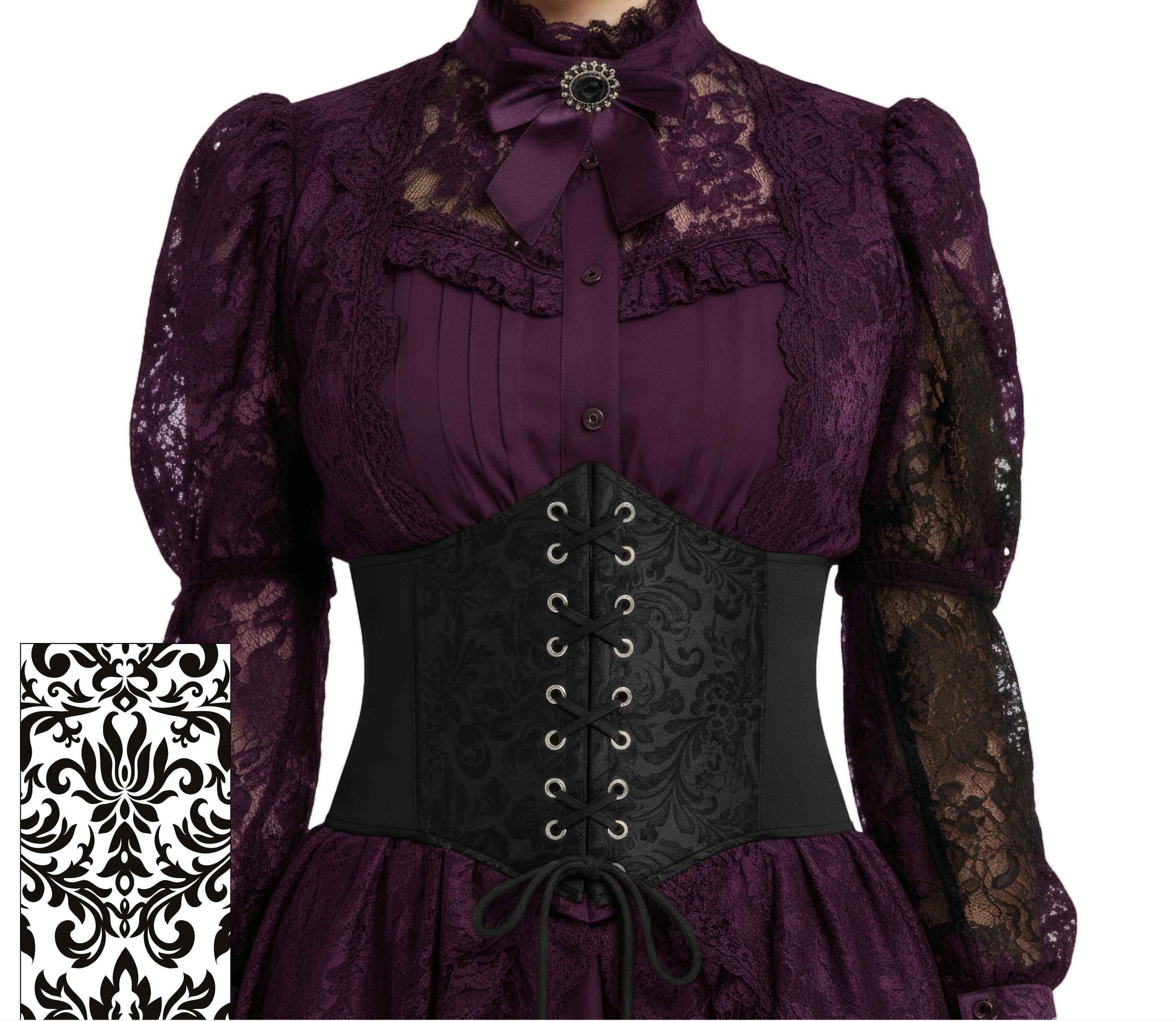Corset Preto Brilhante para Mulher