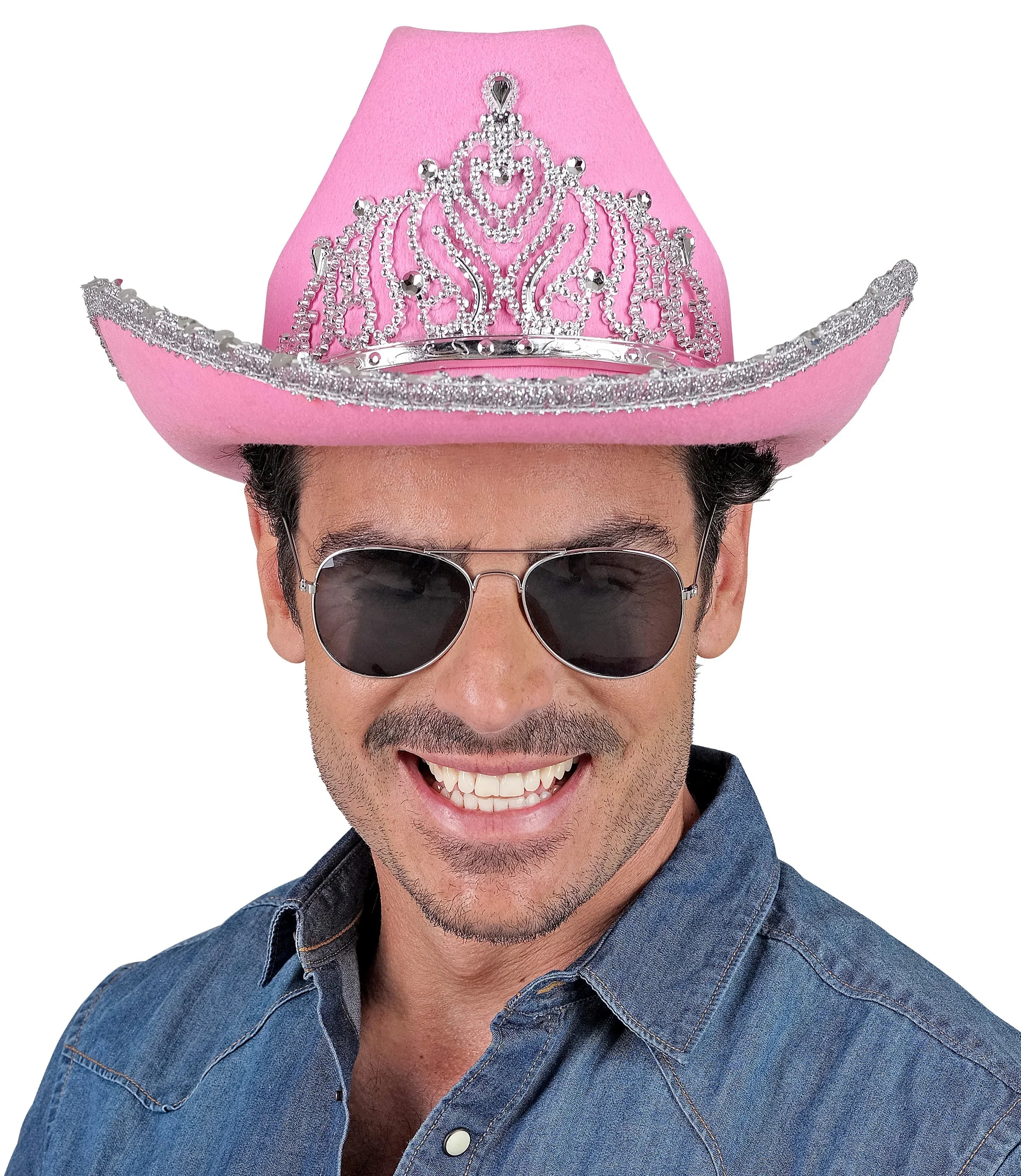 Sombrero Vaquero Rosa con Tiara de Princesa Sombreros de Vaquero Widmann