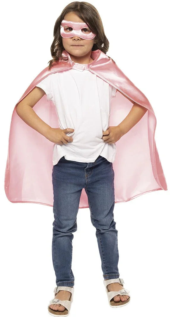 Kit de Superhéroe Rosa Infantil con Antifaz y Capa Complementos Superhéroes Rubies