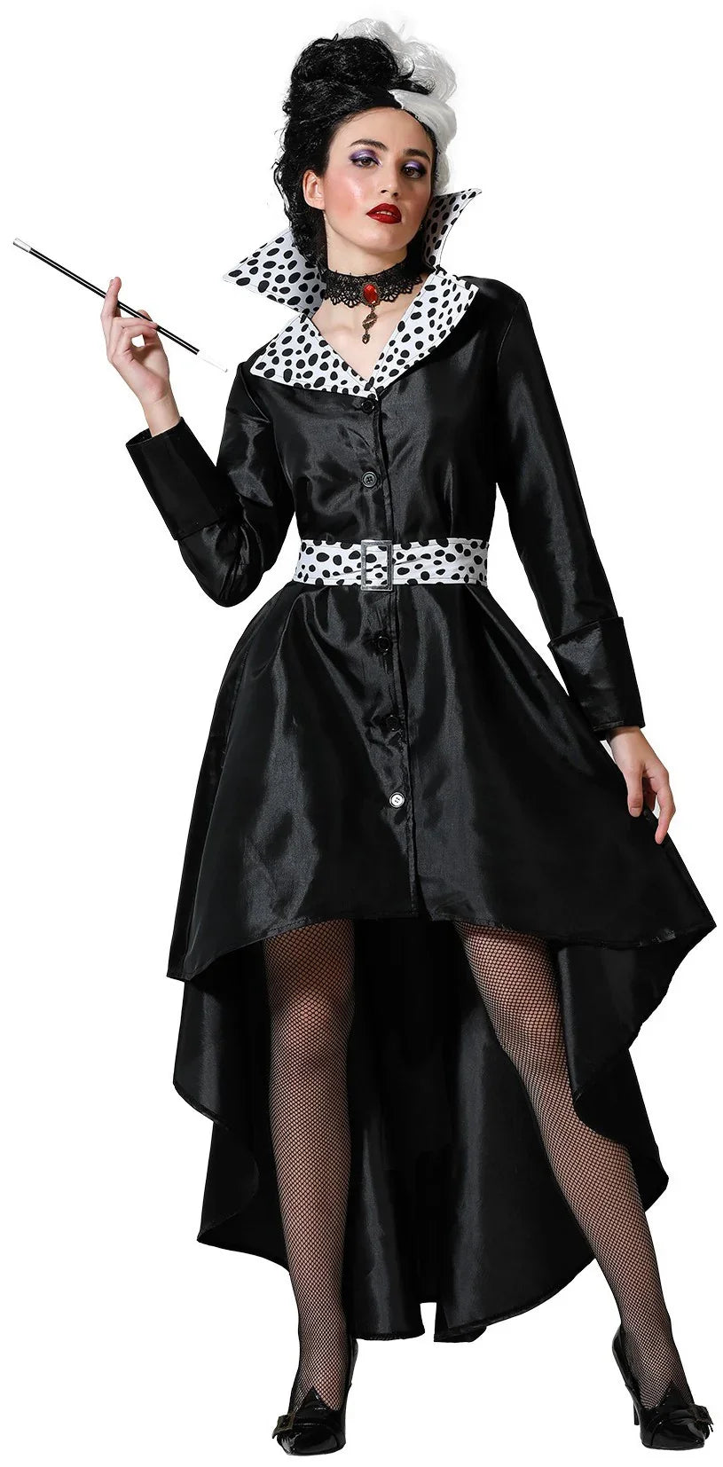 Disfraz de Cruella de Vil Negro para Mujer Cruella de Vil Atosa