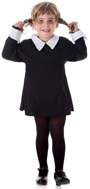 Disfraz de Miércoles Perversa para Niña Familia Addams Llopis