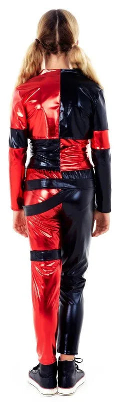 Disfraz de Harley Villana Negro y Rojo para Niña Harley Quinn Partilandia