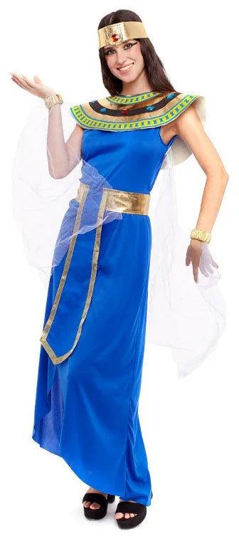 Disfraz de Faraona Egipcia Azul para Mujer Egipcios Partilandia