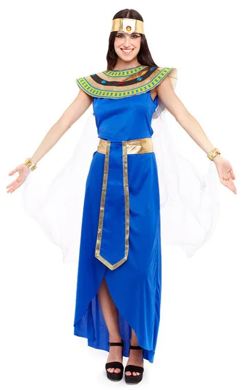 Disfraz de Faraona Egipcia Azul para Mujer Egipcios Partilandia
