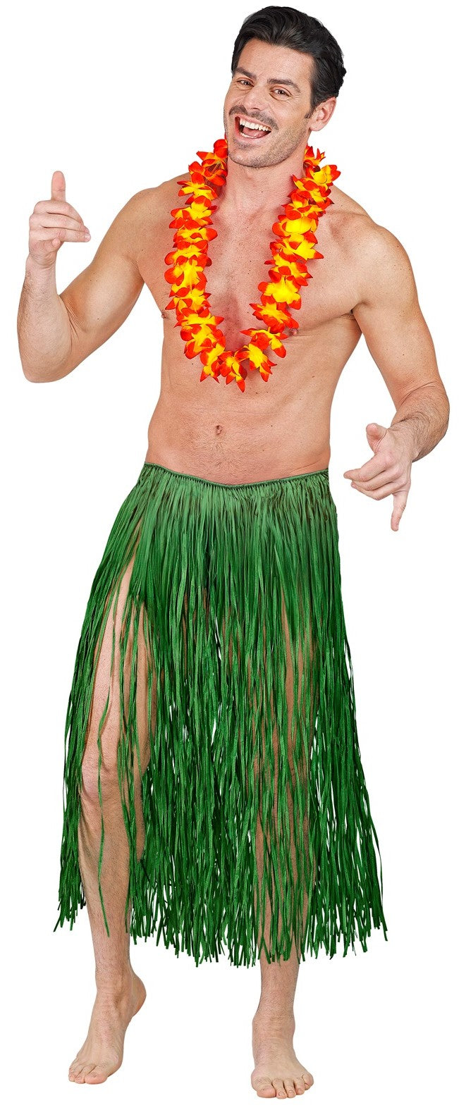 Falda Hawaiana Verde Unisex de 78 cm