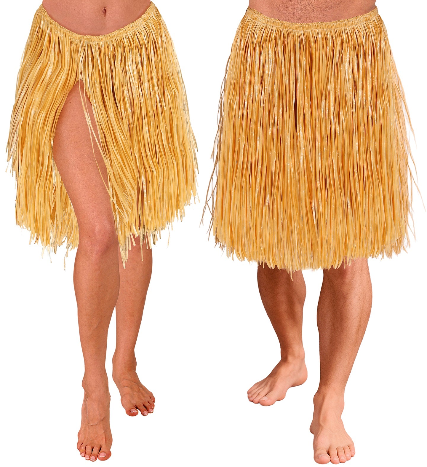 Falda Hawaiana Color Paja para Adulto