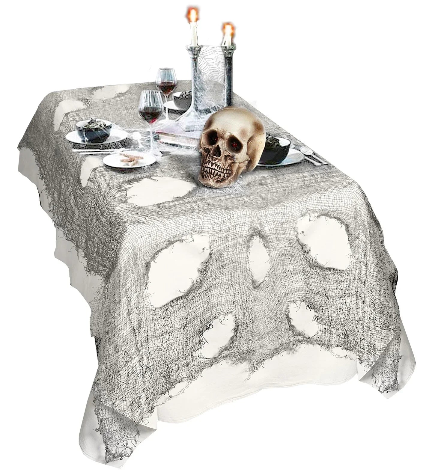 Tela Terrorífica Gris para Decoración de Halloween Decoración Halloween Widmann