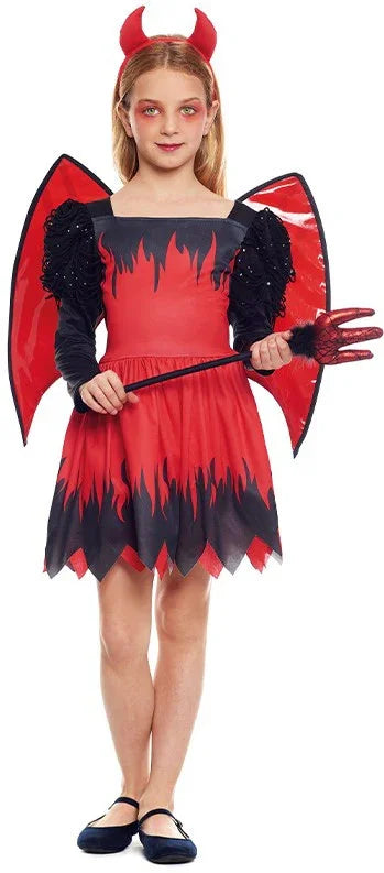 Disfraz de Diablesa con Alas para Niña Demonios Partilandia